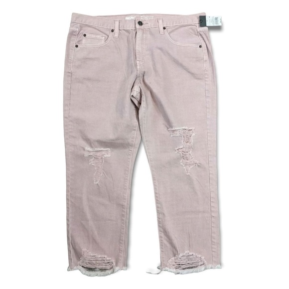 Mossimo Distressed Boyfriend Crop Straight Leg Jeans - Picture 4 of 4